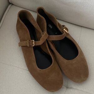 Zara suede flats